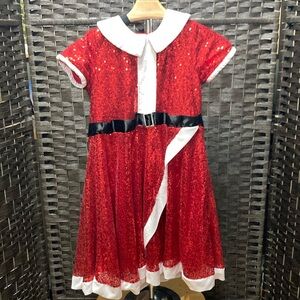 Nickelodeon Girl’s JoJo’s Closet Sequined Santa Dress Size Large (10/12)